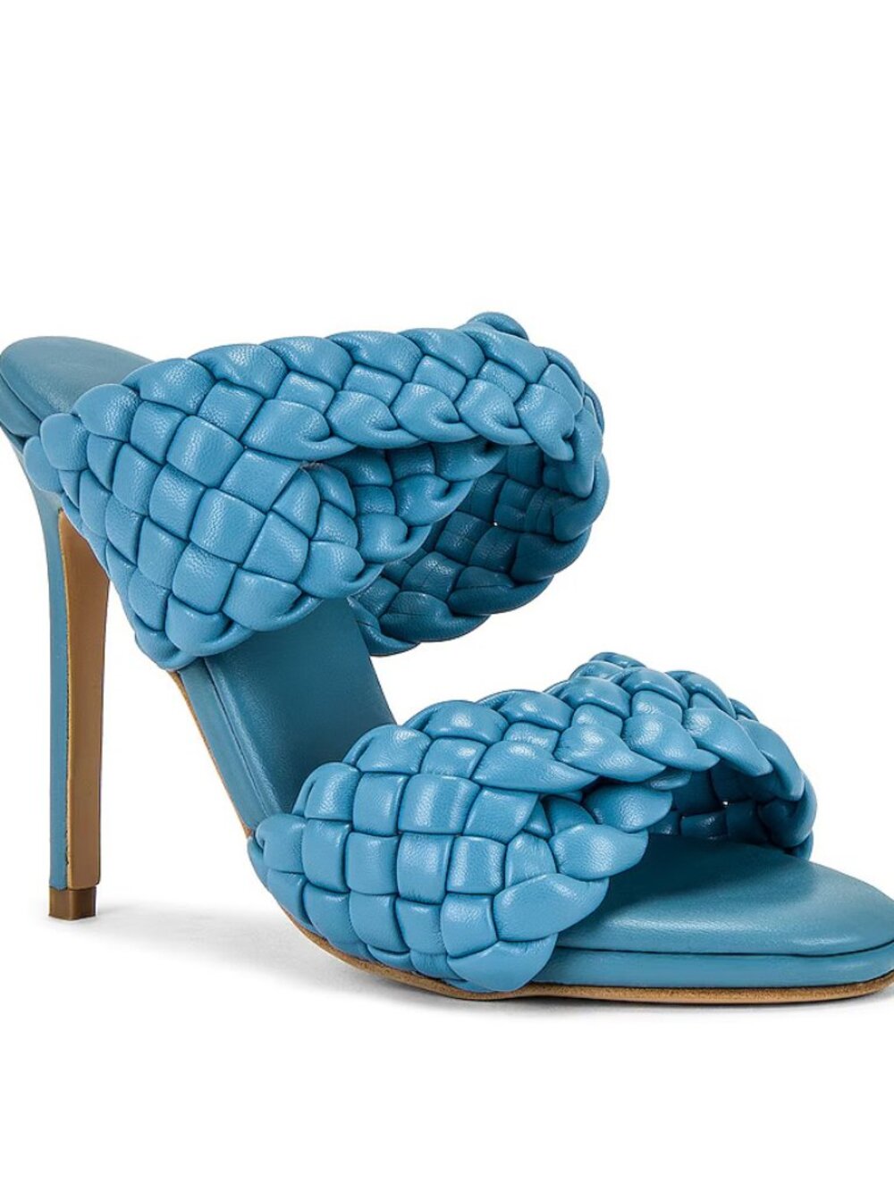 Tony Bianco Kimberly Sky Blue Braided Leather Mules Size 6.5